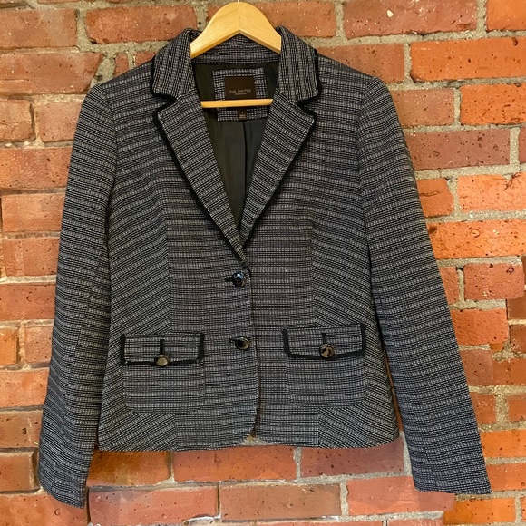 Black & White Stripe Blazer Size S - Picture 2 of 3